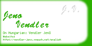 jeno vendler business card