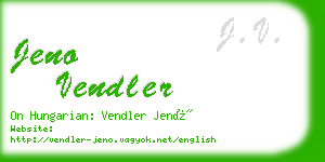 jeno vendler business card